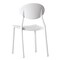 Fabulaxe Modern Plastic Outdoor Dining Chair with Open Oval Back Design, White, PK 2 QI004226.WT.2 - alternate 6